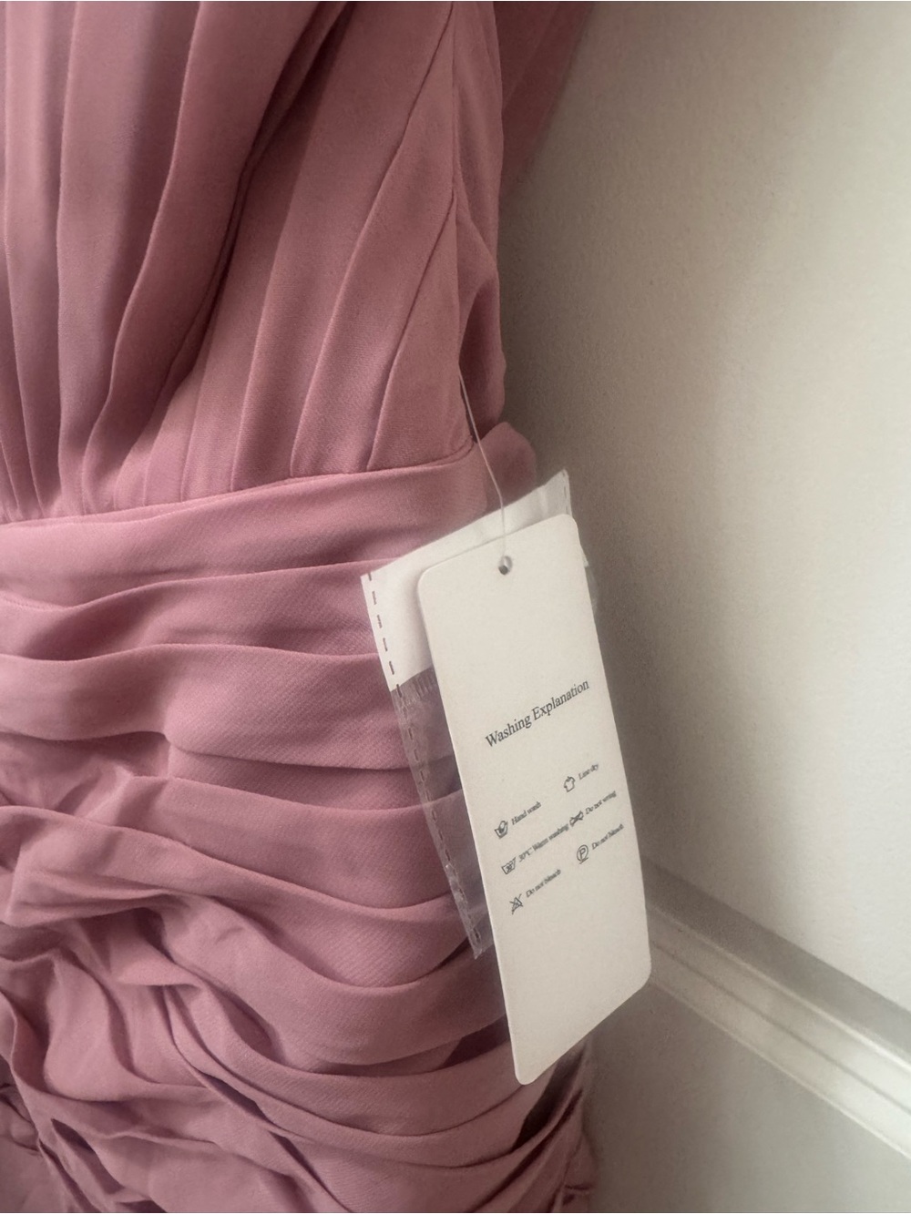 Strapless Ruched Chiffon Prom Gown in Dusty Rose - Picture 6 of 8